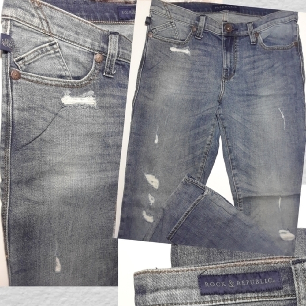 Rock & Republic Distressed Jeans- Size 12M - Picture 2 of 5